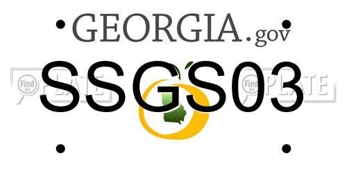 SSGS03 Georgia License Plate