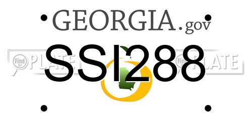 SSI288 Georgia License Plate