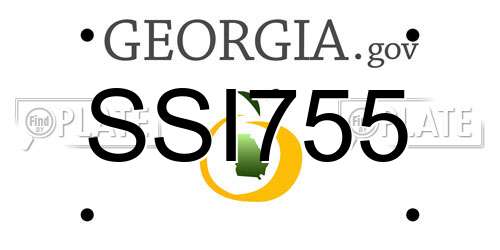 SSI755 Georgia License Plate