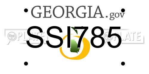 SSI785 Georgia License Plate