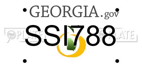 SSI788 Georgia License Plate