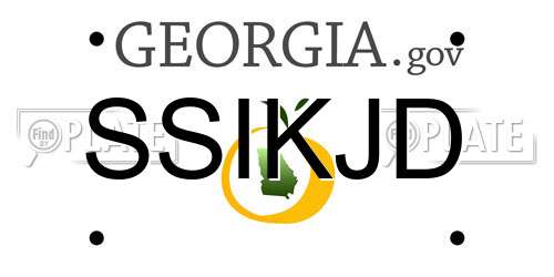 SSIKJD Georgia License Plate