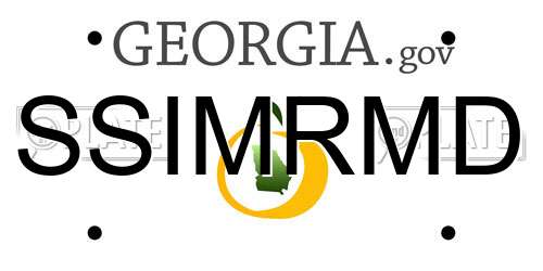 SSIMRMD Georgia License Plate