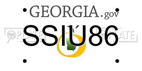 SSIU86 Georgia License Plate