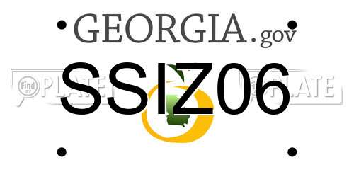 SSIZ06 Georgia License Plate