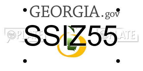 SSIZ55 Georgia License Plate