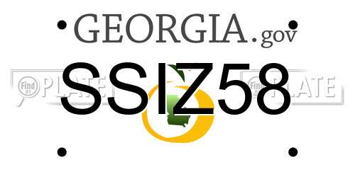 SSIZ58 Georgia License Plate