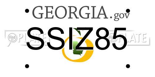 SSIZ85 Georgia License Plate