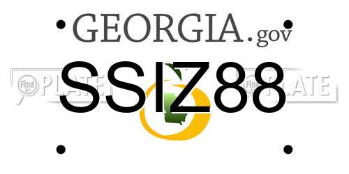 SSIZ88 Georgia License Plate