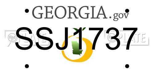SSJ1737 Georgia License Plate