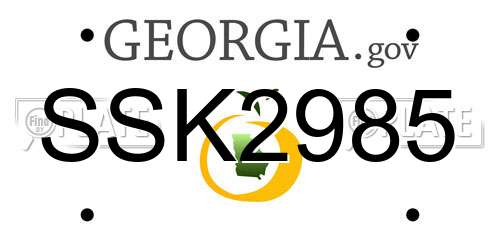 SSK2985 Georgia License Plate