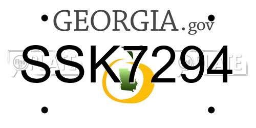 SSK7294 Georgia License Plate