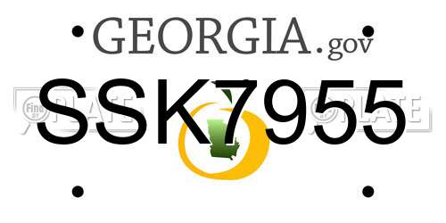 SSK7955 Georgia License Plate
