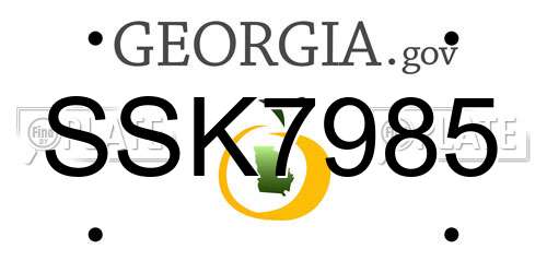 SSK7985 Georgia License Plate