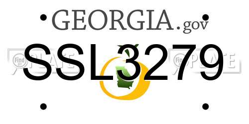 SSL3279 Georgia License Plate