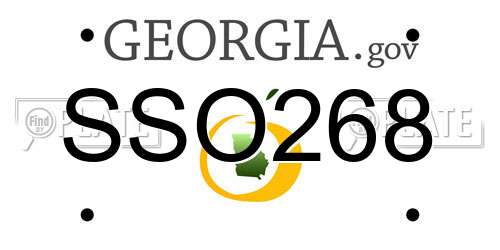 SSO268 Georgia License Plate