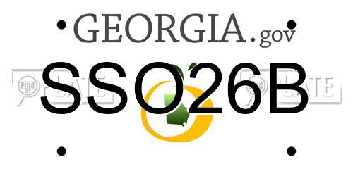 SSO26B Georgia License Plate