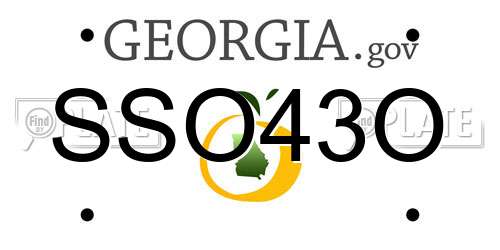 SSO43O Georgia License Plate