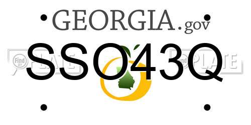 SSO43Q Georgia License Plate