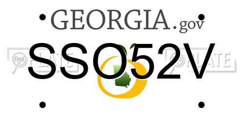 SSO52V Georgia License Plate