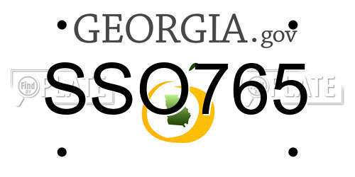 SSO765 Georgia License Plate