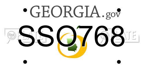 SSO768 Georgia License Plate