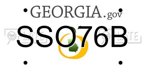 SSO76B Georgia License Plate