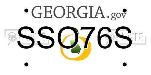 SSO76S Georgia License Plate