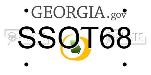 SSOT68 Georgia License Plate