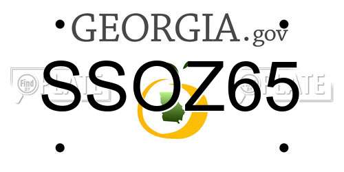 SSOZ65 Georgia License Plate