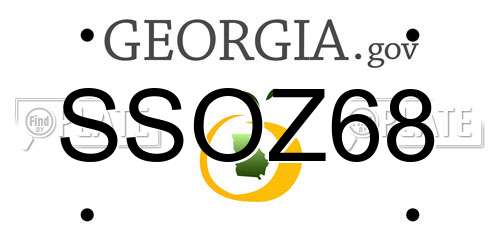 SSOZ68 Georgia License Plate