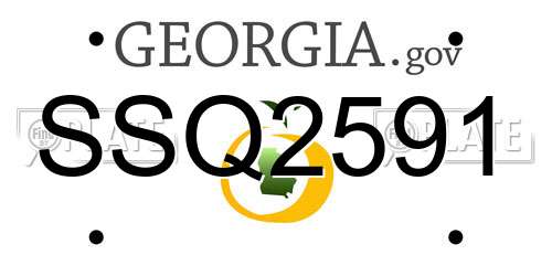 SSQ2591 Georgia License Plate