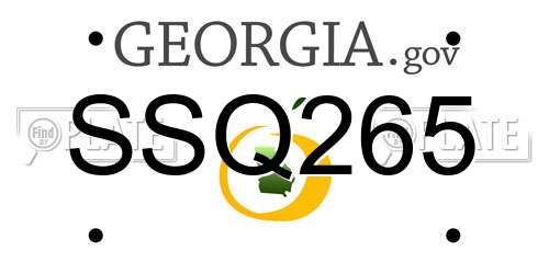 SSQ265 Georgia License Plate