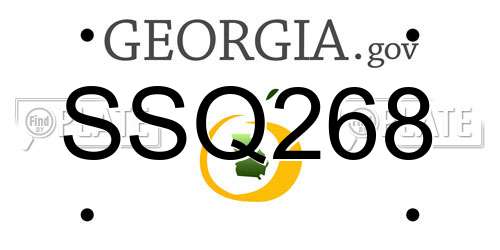 SSQ268 Georgia License Plate