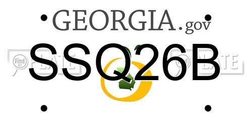 SSQ26B Georgia License Plate