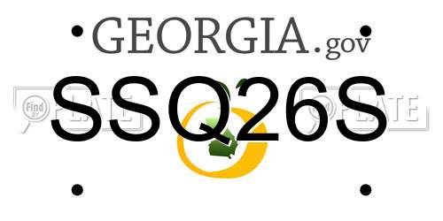 SSQ26S Georgia License Plate