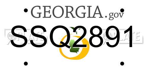 SSQ2891 Georgia License Plate