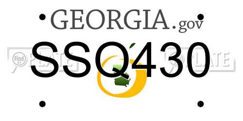 SSQ430 Georgia License Plate