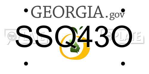 SSQ43O Georgia License Plate