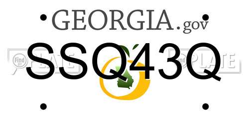 SSQ43Q Georgia License Plate