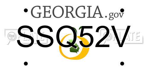 SSQ52V Georgia License Plate