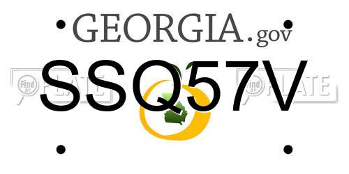 SSQ57V Georgia License Plate