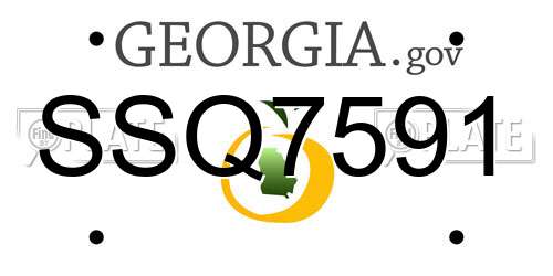 SSQ7591 Georgia License Plate