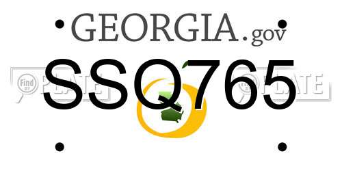 SSQ765 Georgia License Plate