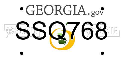 SSQ768 Georgia License Plate