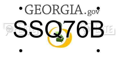 SSQ76B Georgia License Plate