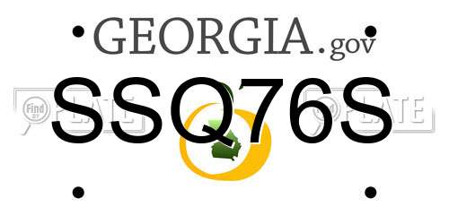 SSQ76S Georgia License Plate