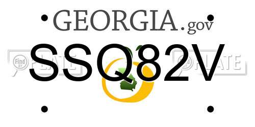SSQ82V Georgia License Plate