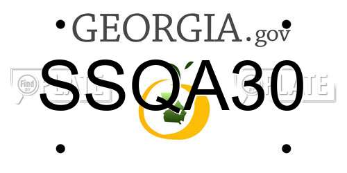 SSQA30 Georgia License Plate