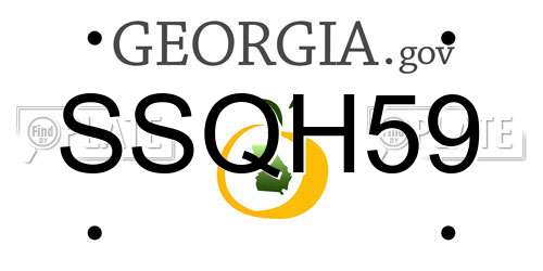 SSQH59 Georgia License Plate